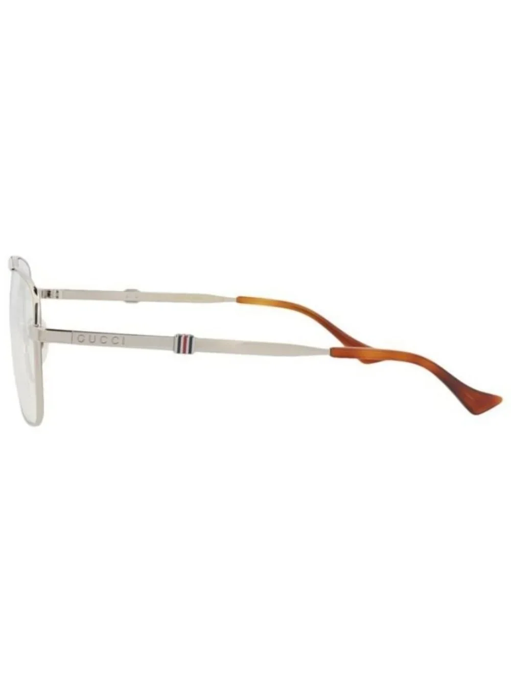 New Gucci Mens Aviator Silver Silver Transparent Fashion Designer Eyeglasses